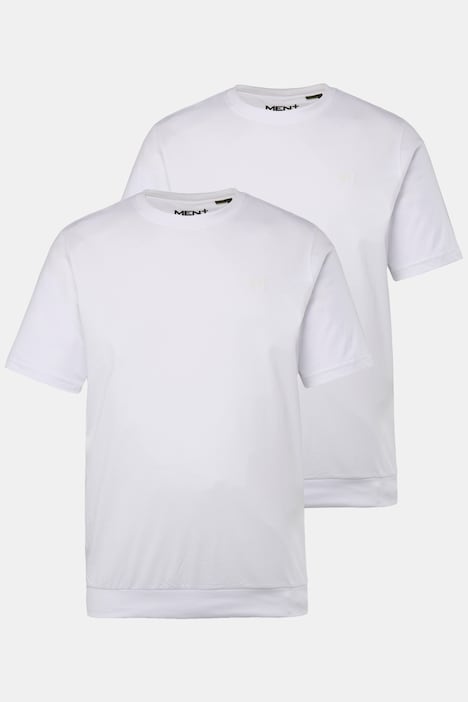 Men+ T-Shirts, 2er-Pack, Bauchfit, Basic, Halbarm, bis 8 XL