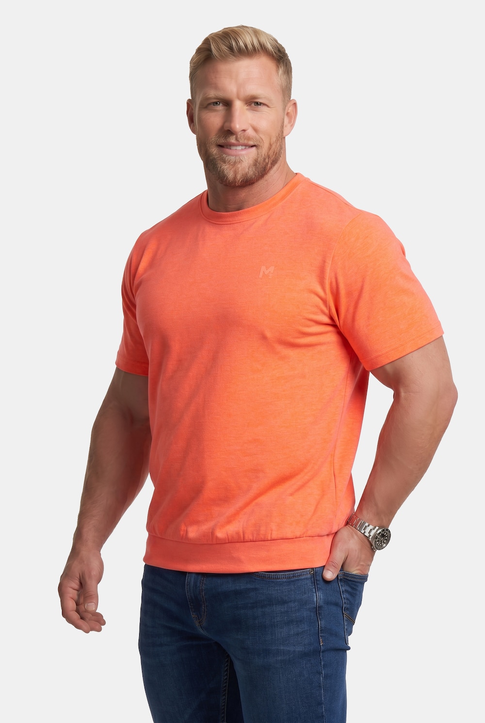 T-Shirts, 2er-Pack, Bauchfit, Basic, Halbarm, bis 10 XL
