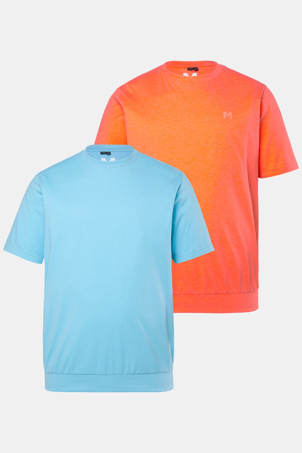T-shirts, set van 2, Buik-Fit, basic, korte mouwen, tot 8XL
