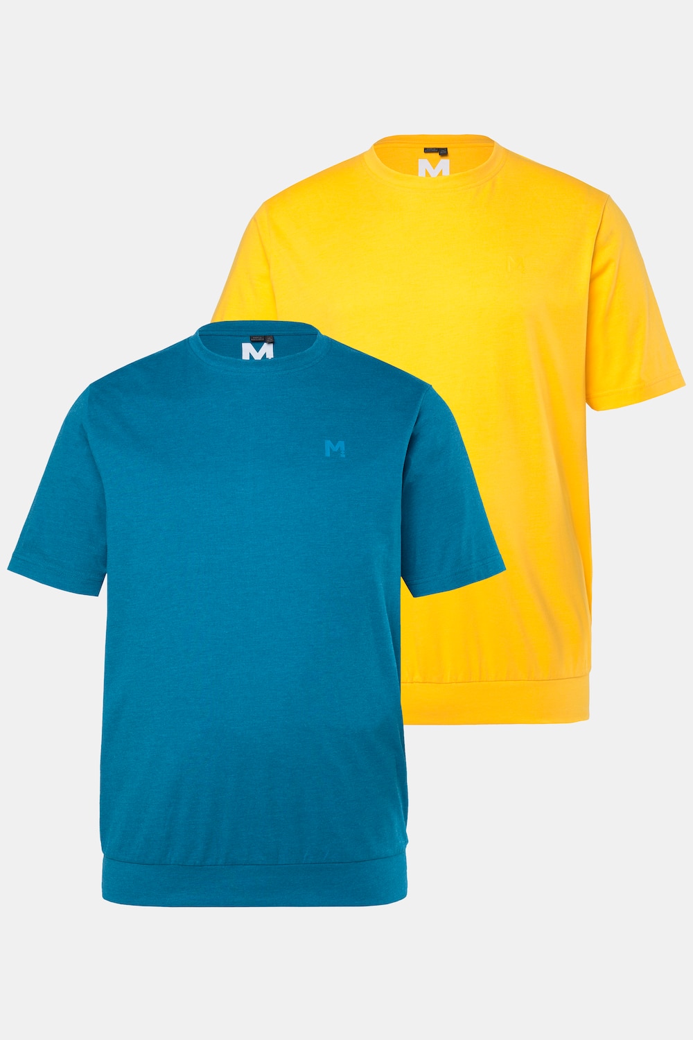 T-shirts, set van 2, Buik-Fit, basic, korte mouwen, tot 8XL