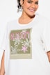 T-shirt, bloemenmotief, ronde hals, korte mouwen