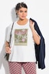 T-shirt, bloemenmotief, ronde hals, korte mouwen
