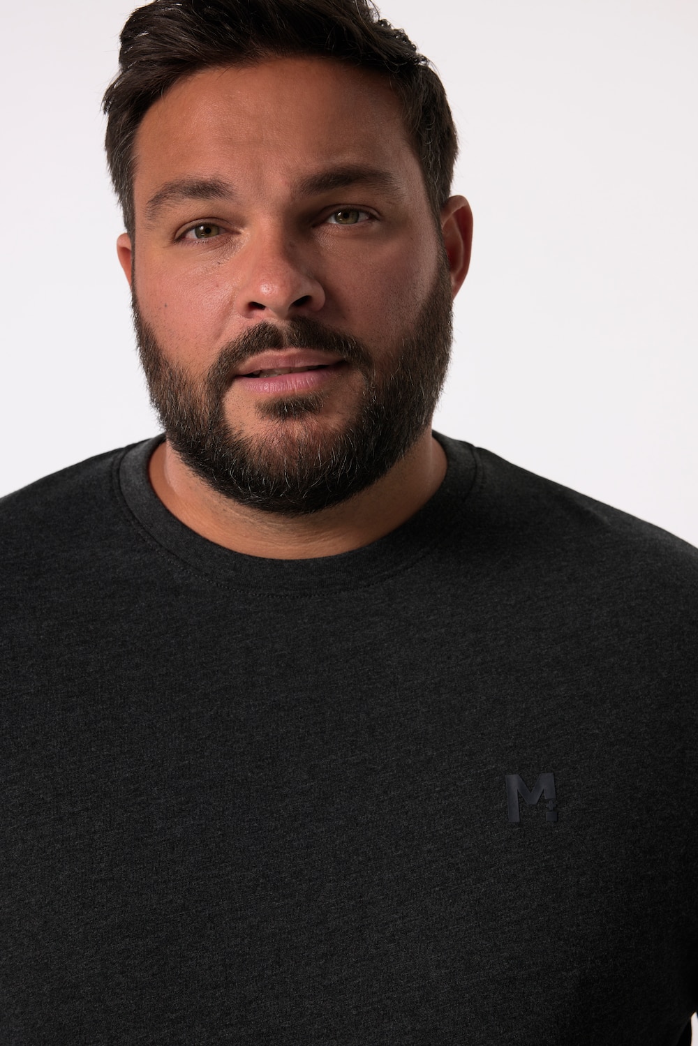 Stora storlekar Långärmad topp, Her, svart, storlek: 10XL, Bomull/Polyester, Men Plus