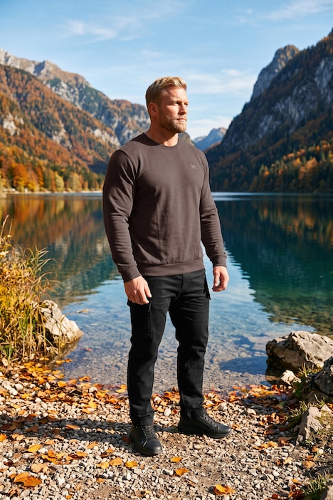 Langarmshirt, Bauchfit, Spezialschnitt, Basic, Rundhals, bis 10 XL