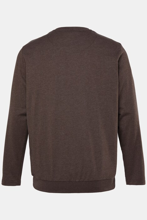 T-shirt Mens+ coupe spéciale, manches longues et col rond, ventre confort, collection Basic - jusqu'au 8 XL