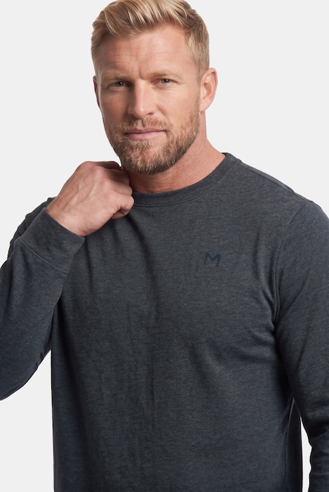 Langarmshirt, Bauchfit, Spezialschnitt, Basic, Rundhals, bis 10 XL