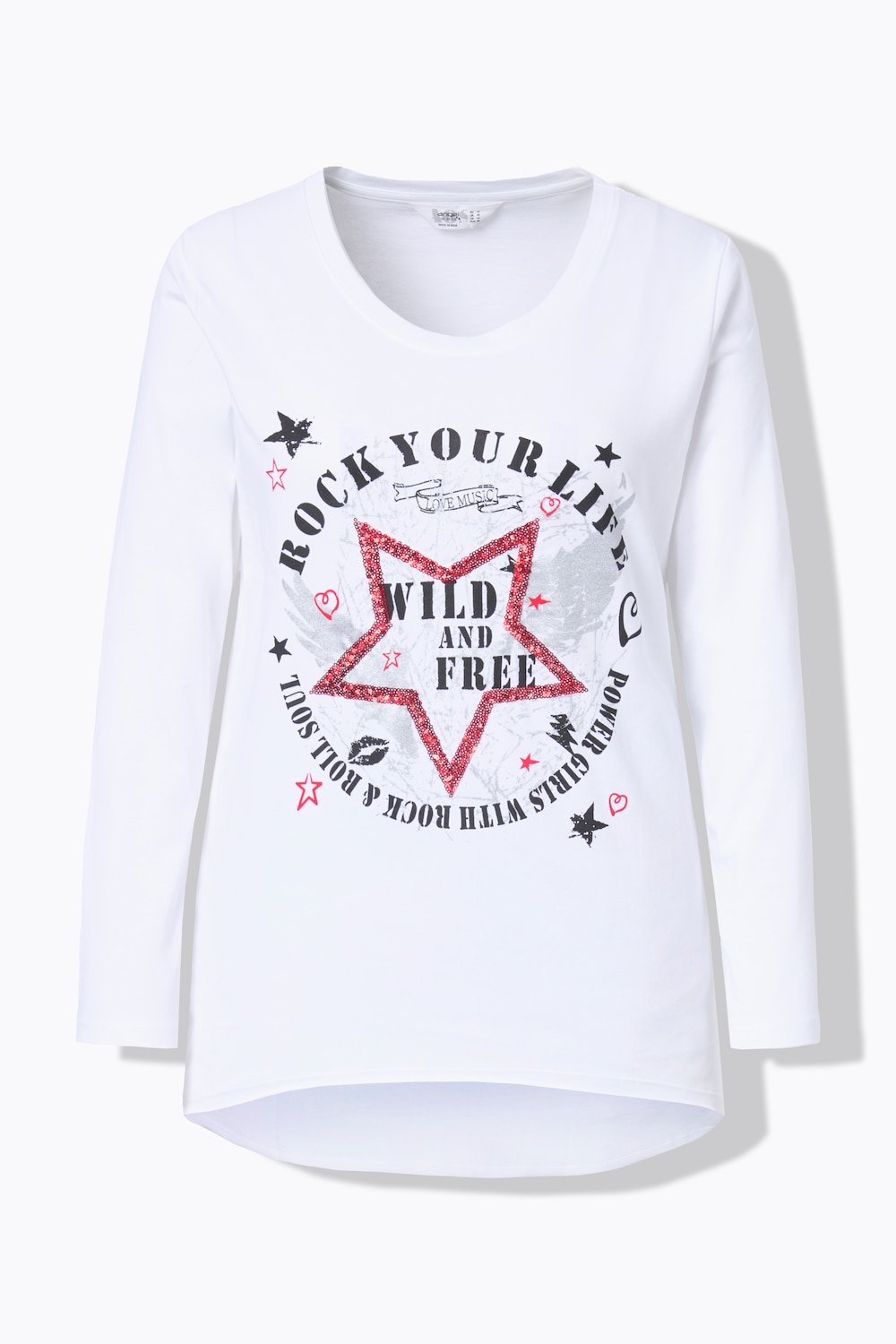 Stora storlekar T.shirt, Dam, vit, storlek: 46, Bomull, Angel of Style