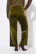 Fluwelen broek, wijde pijpen, elastische tailleband