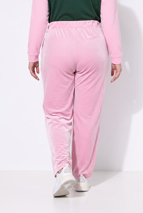Fluwelen broek, wijde pijpen, elastische tailleband