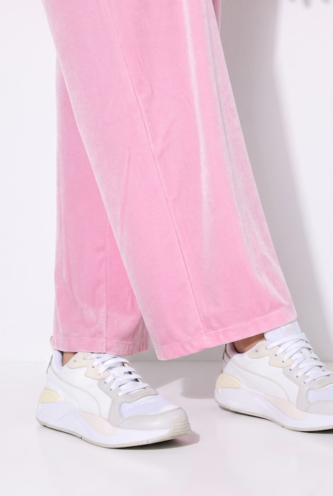 Fluwelen broek, wijde pijpen, elastische tailleband