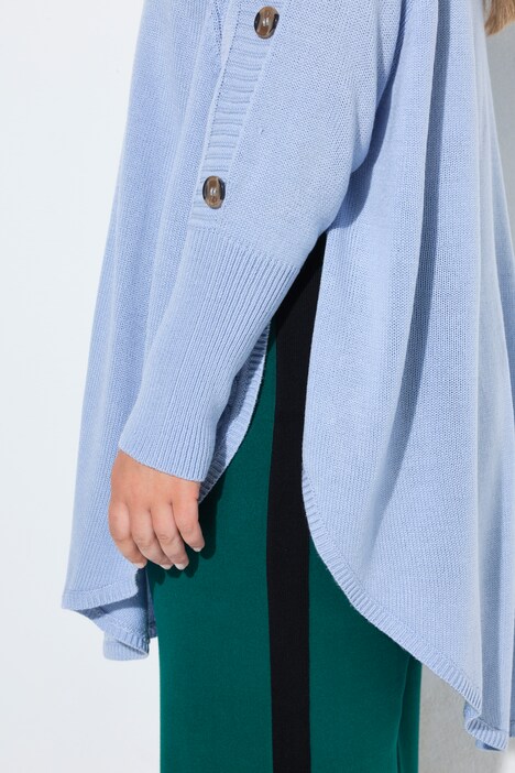 Pull oversize esprit poncho, base en pointe et maille avec motif torsadé