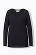 Classic fit long-sleeve with  shirtglittering rhinestones