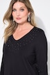 Classic fit long-sleeve with  shirtglittering rhinestones