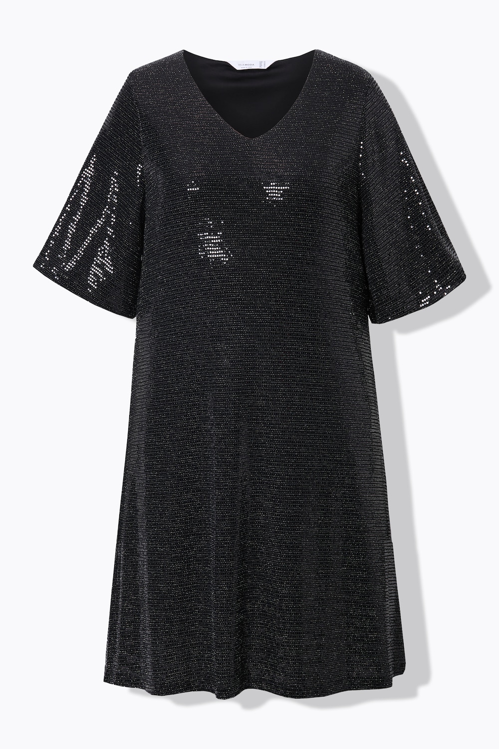 Stora storlekar Klänning, Dam, svart, storlek: 50, Polyester/Syntetfibrer/Metalliska fibrer, Mia Moda
