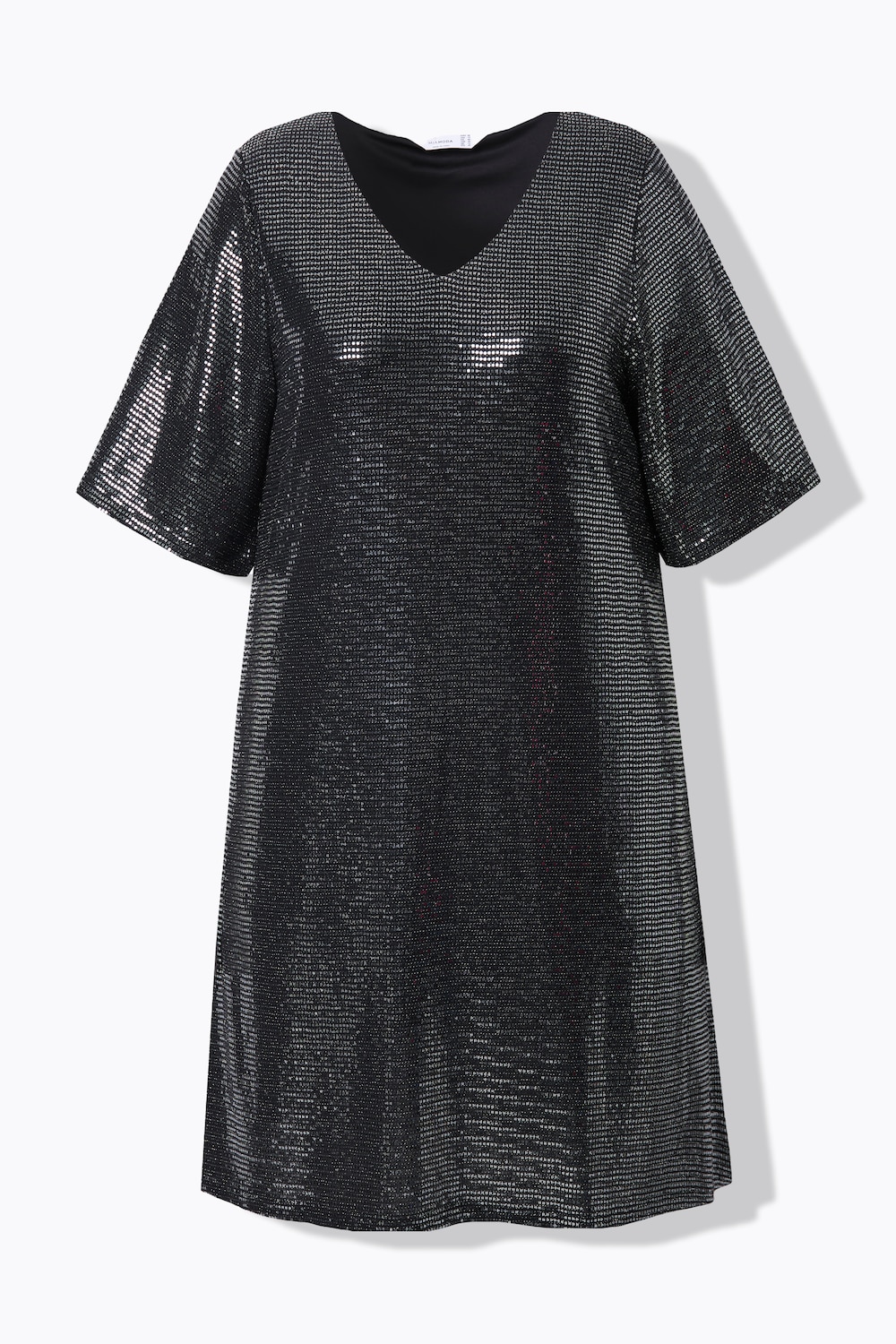 Stora storlekar Klänning, Dam, grå, storlek: 48, Polyester/Syntetfibrer/Metalliska fibrer, Mia Moda