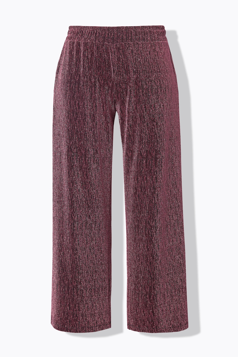 Stora storlekar Byxa, Dam, rosa, storlek: 48, Polyester/Metalliska fibrer, Mia Moda