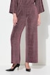 Broek, wijde pijpen, glittereffect, elastische tailleband