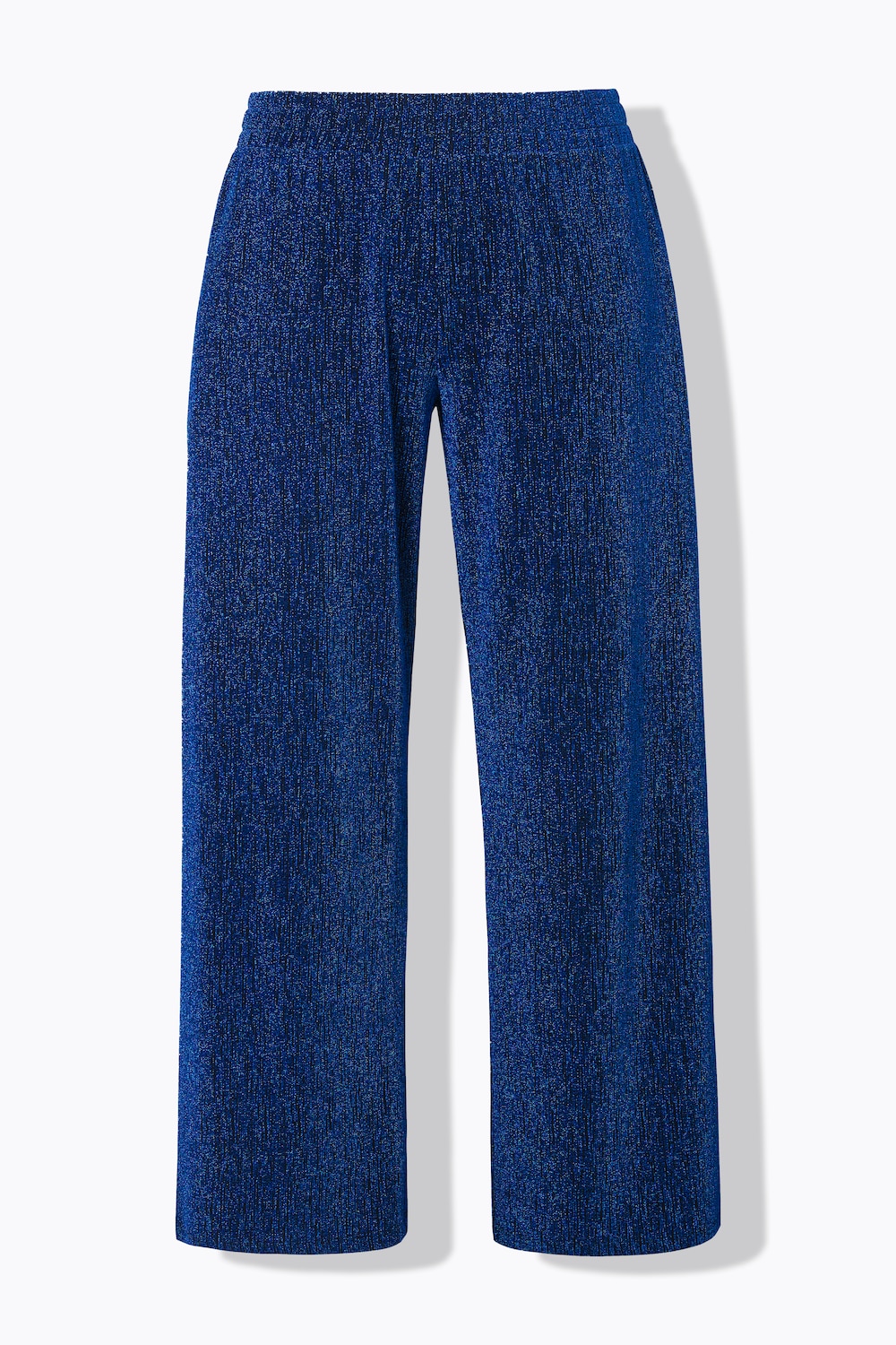 Stora storlekar Byxa, Dam, blå, storlek: 48, Polyester/Metalliska fibrer, Mia Moda