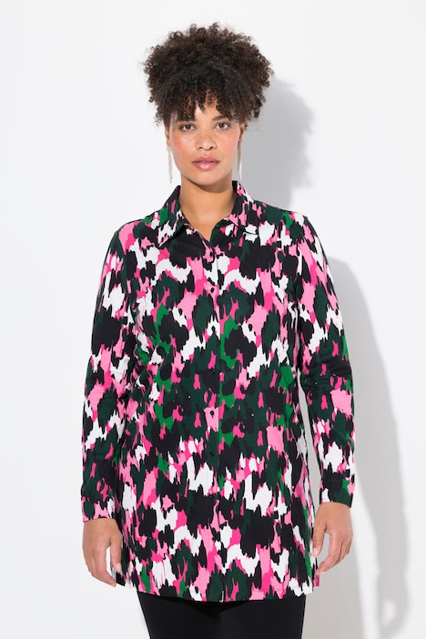 Jersey blouse, A-lijn, motief, lange mouw