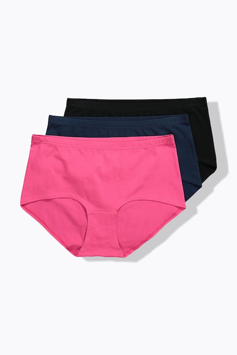 Culottes hipster en lot de 3, couleurs unies