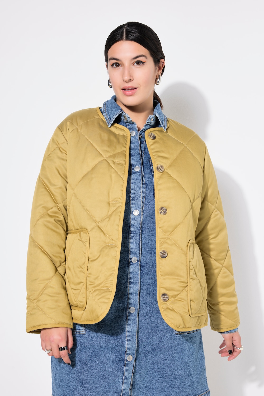 Große Größen Steppjacke, Damen, grün, Größe: 54/56, Synthetische Fasern, Studio Untold