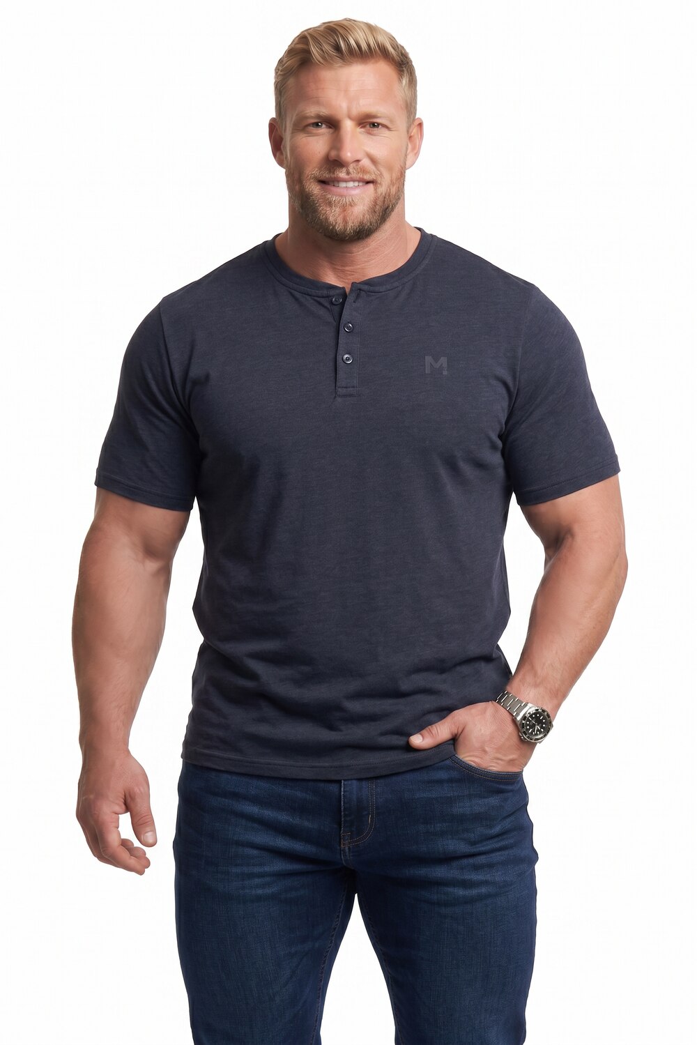 Stora storlekar Farfarströja, Her, blå, storlek: XXL, Bomull/Polyester, Men Plus