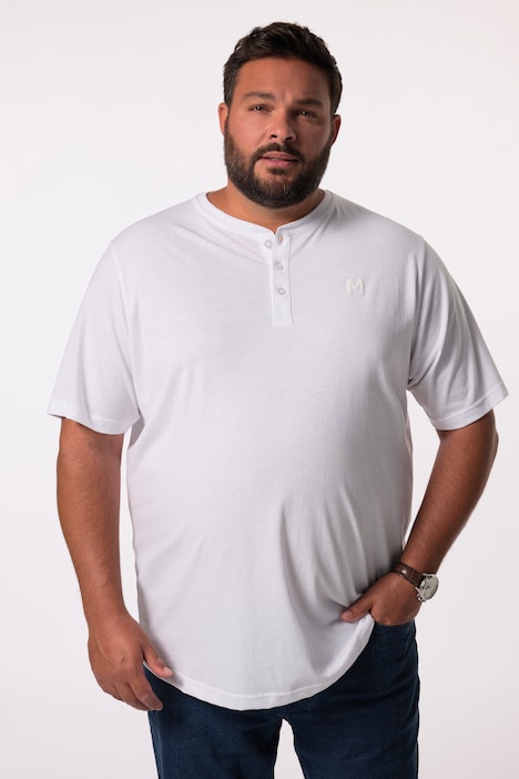 Men+ Henley, Basic, Halbarm, Rundhals, bis 8 XL