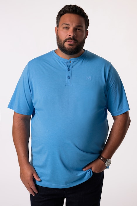 Men+ Henley, Basic, Halbarm, Rundhals, bis 8 XL