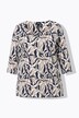 Shirt, bladeren, classic, hartvormige hals, 3/4-mouwen