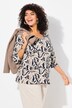 Shirt, bladeren, classic, hartvormige hals, 3/4-mouwen