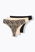 TruYou Strings, 3er-Pack, Animalmuster/einfarbig