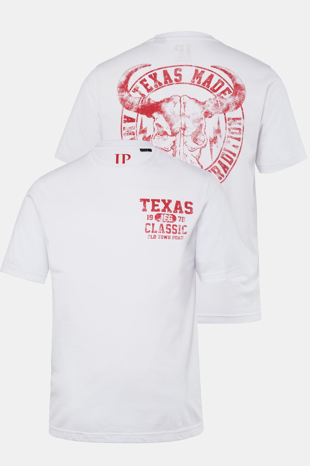 JP 1880 T-Shirt, Halbarm, Brust- und Rückenprint, bis 8 XL