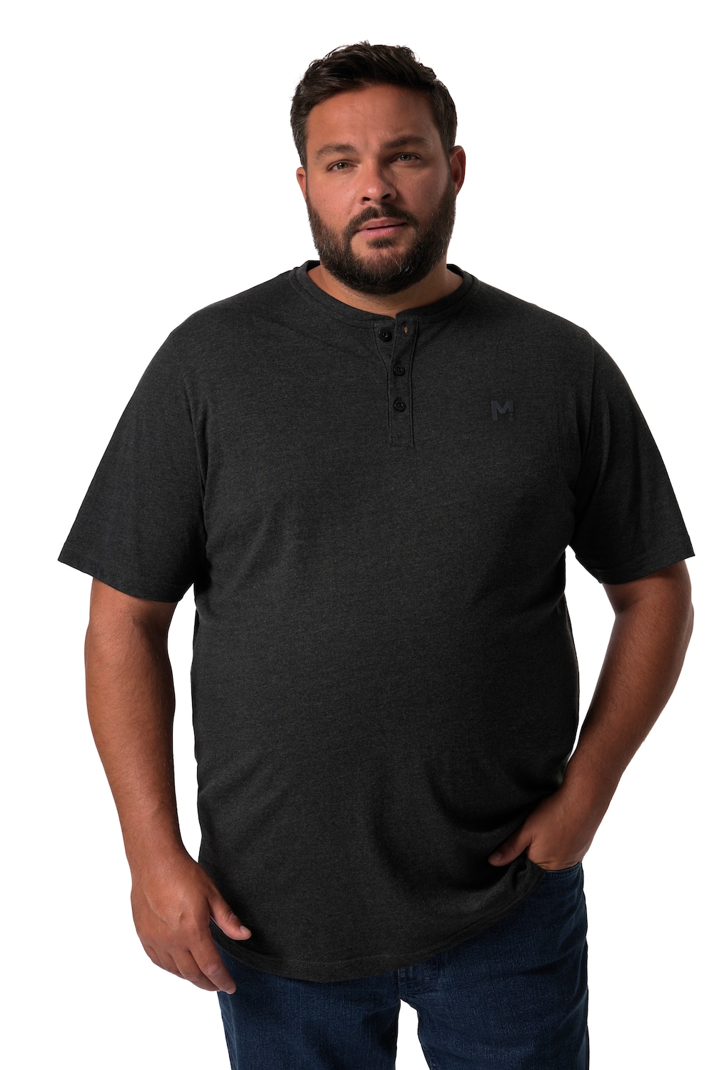 Stora storlekar Farfarströja, Her, svart, storlek: XXL, Bomull/Polyester, Men Plus