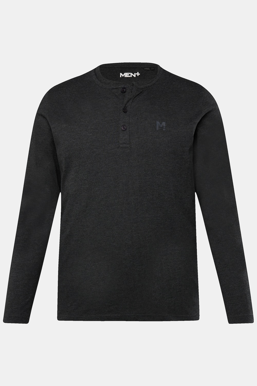 Henley-skjorte, Basic, lange ærmer, rund hals, op til str. 8XL