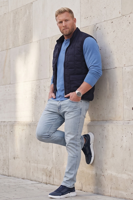 Henley, Basic, Langarm, Rundhals, bis 8 XL