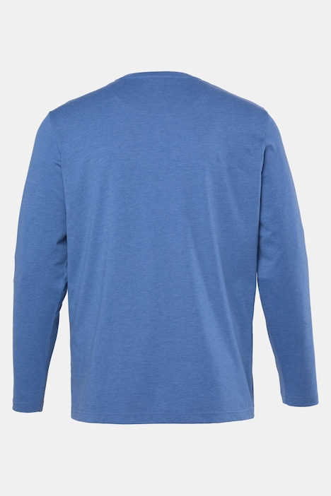 Henley, Basic, Langarm, Rundhals, bis 8 XL