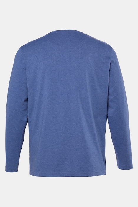 Henley, Basic, Langarm, Rundhals, bis 8 XL
