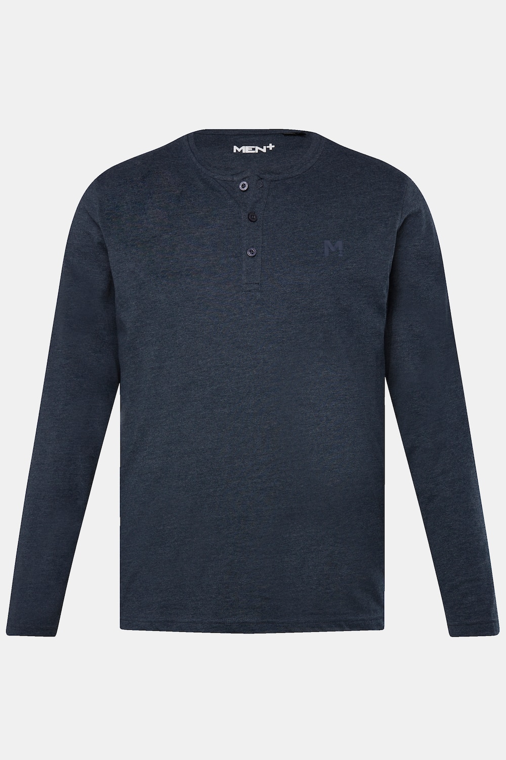 Henley-skjorte, Basic, lange ærmer, rund hals, op til str. 8XL