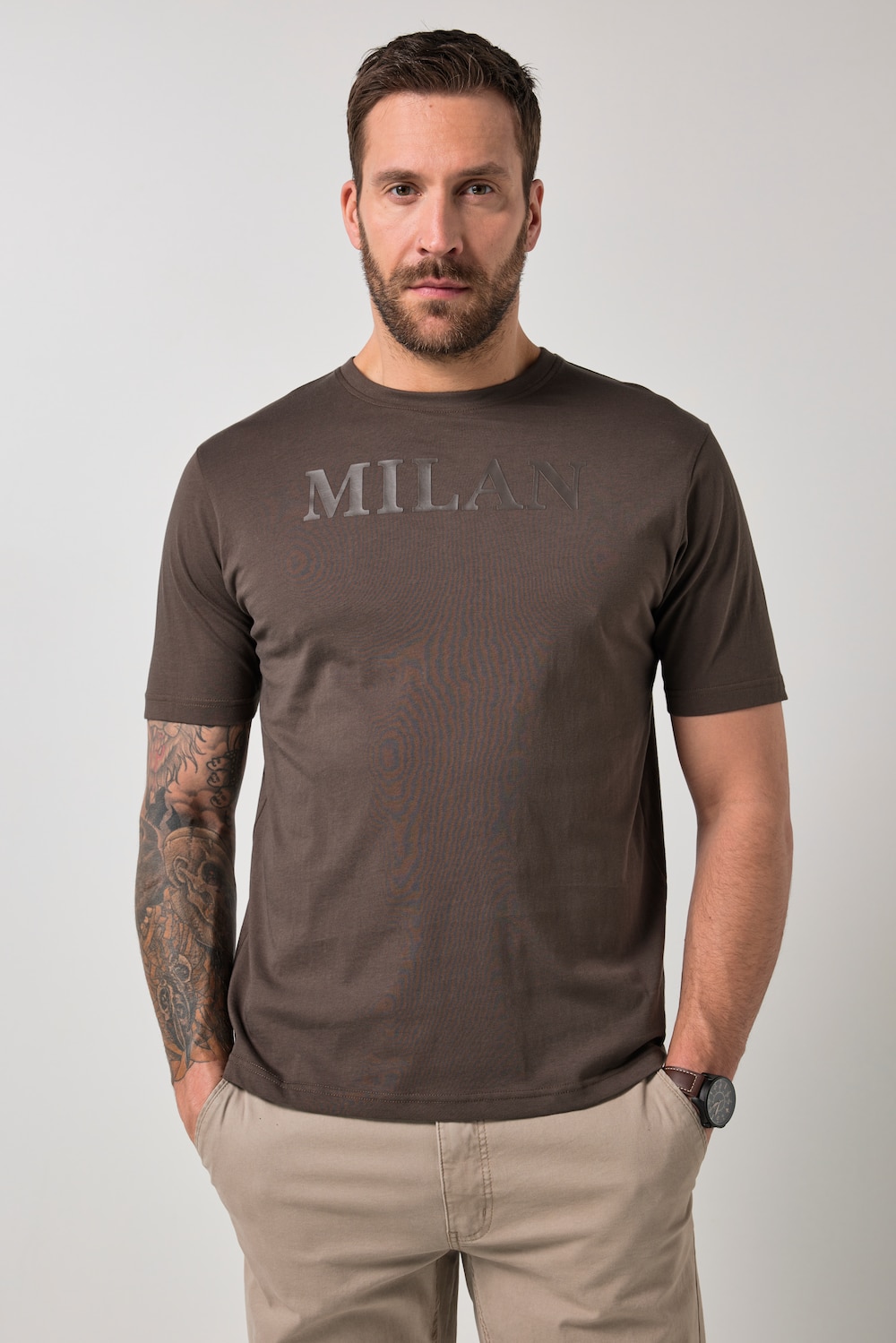 JP1880 T-Shirt, Halbarm, Brustprint, bis 8 XL