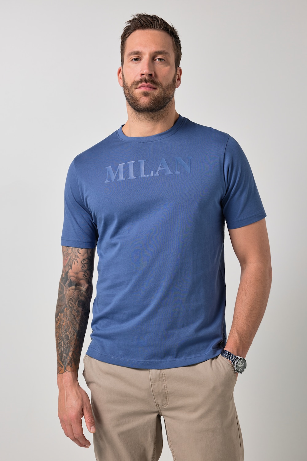 JP1880 T-Shirt, Halbarm, Brustprint, bis 8 XL