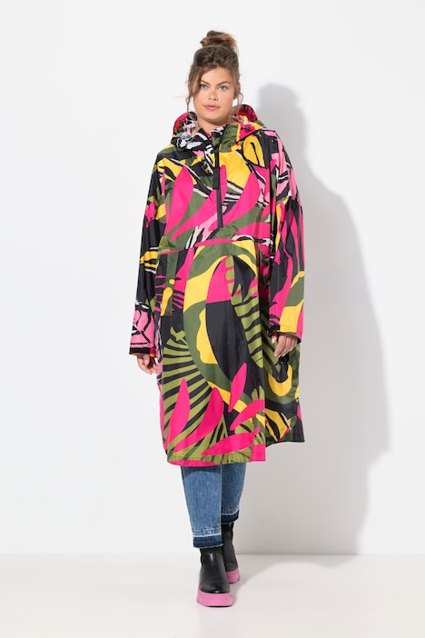 Funktions-Regencape, Unisex, Print, Kapuze