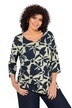 Tričko, květy, Classic, tunikový výstřih, 3/4 rukávy