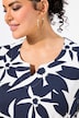 Shirt, Blumen, Classic, Tunika-Ausschnitt, 3/4-Arm