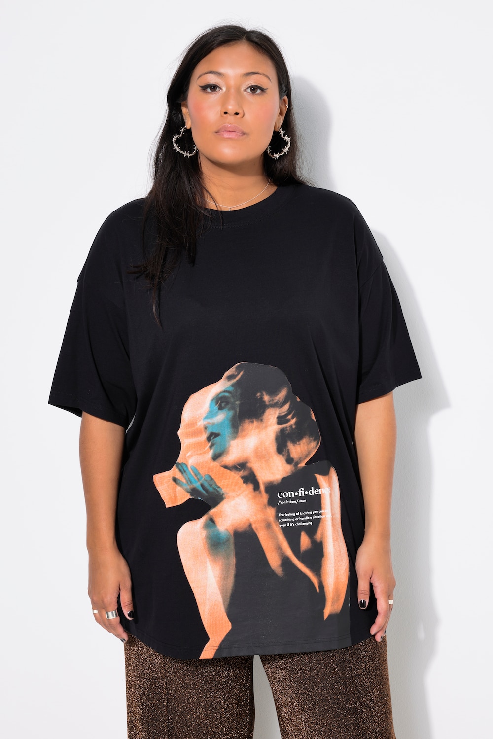 Große Größen T-Shirt, Damen, schwarz, Größe: 42/44, Baumwolle, Studio Untold