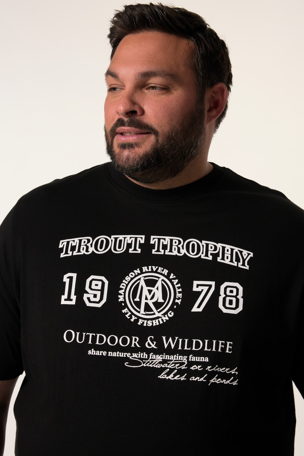 Stora storlekar T-shirt, Her, svart, storlek: 7XL, Bomull, Men Plus