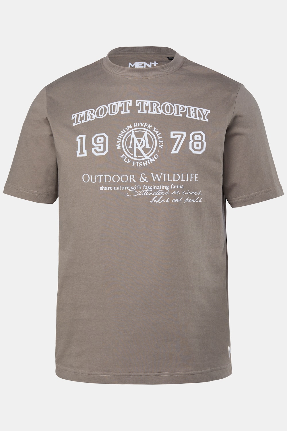 T-shirt, korte mouw, print op de borst, tot 8XL