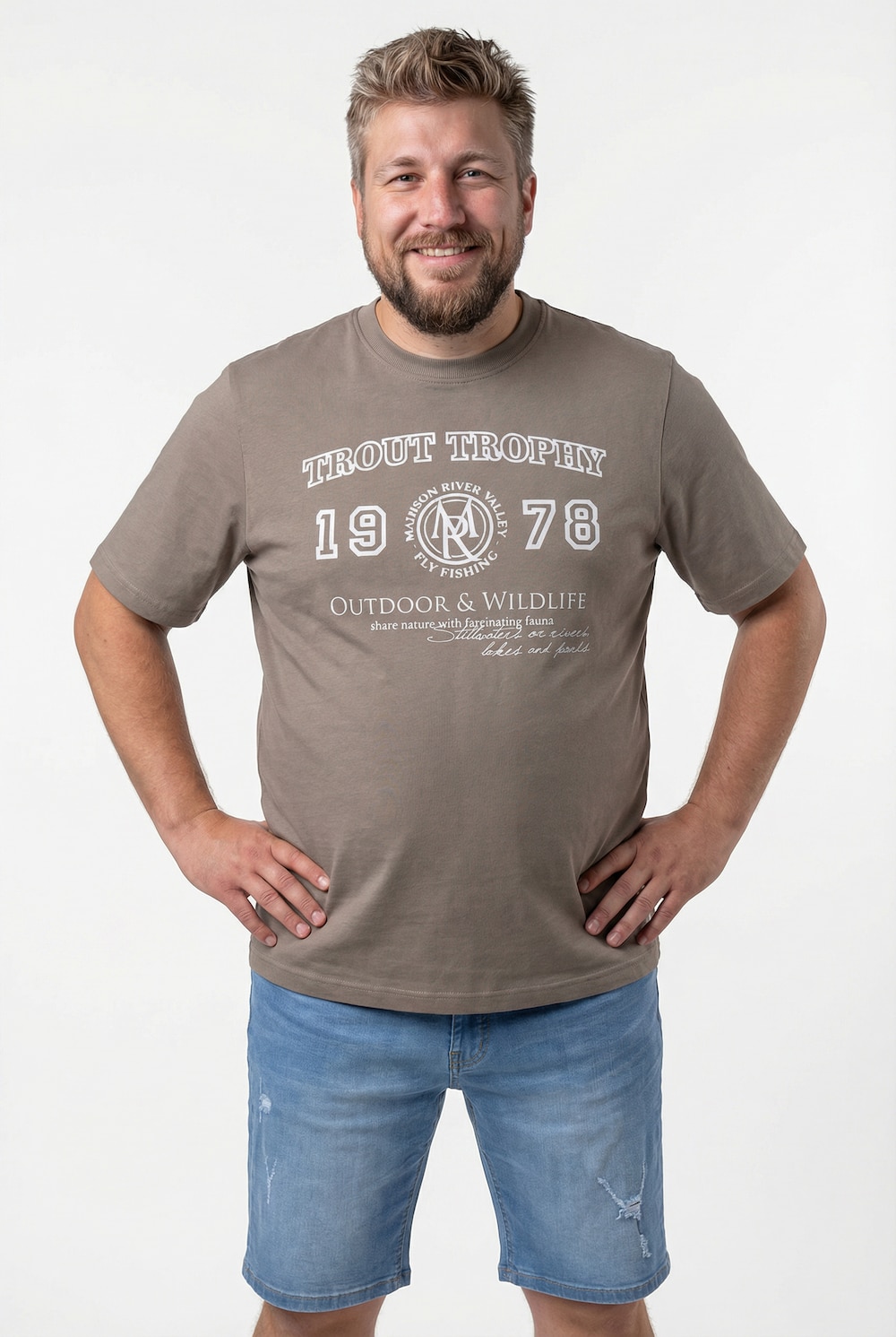 T-Shirt, Halbarm, Brustprint, bis 8 XL