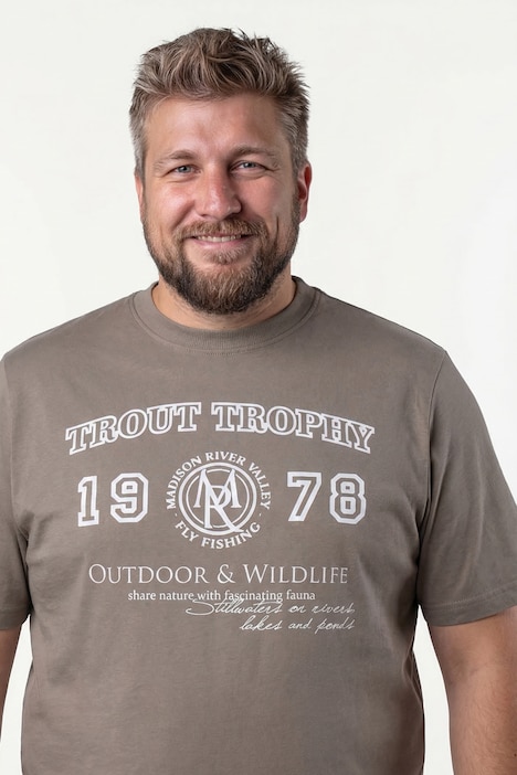 T-Shirt, Halbarm, Brustprint, bis 8 XL