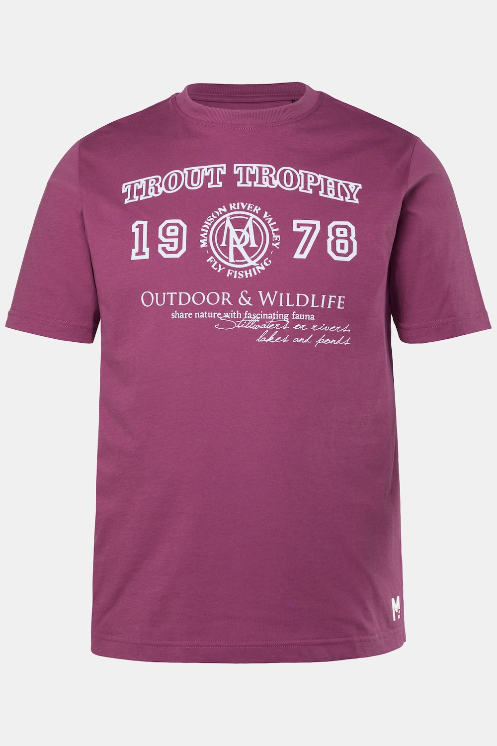 T-shirt, korte mouw, print op de borst, tot 8XL