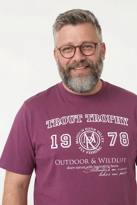 T-Shirt, Halbarm, Brustprint, bis 8 XL